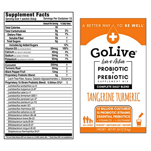 Golive Probiotics For Women, Men, And Kids, Tangerine Turmeric,