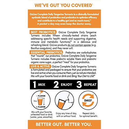 Golive Probiotics For Women, Men, And Kids, Tangerine Turmeric,