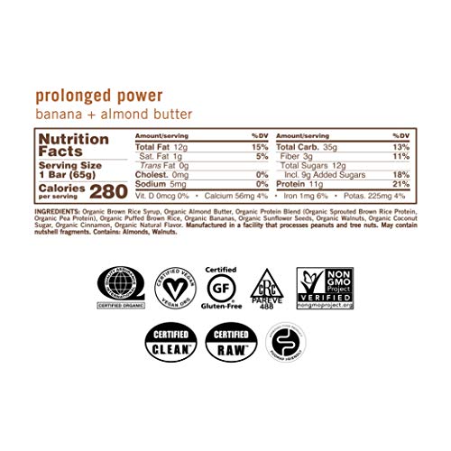 Gomacro Macrobar Organic Vegan Protein Bars - Banana + Almond Bu