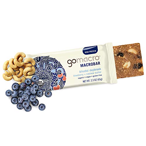 Gomacro Macrobar Organic Vegan Protein Bars - Blueberry + Cashew