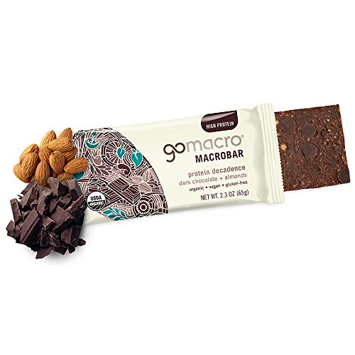 Gomacro Macrobar Organic Vegan Protein Bars, Dark Chocolate + Al