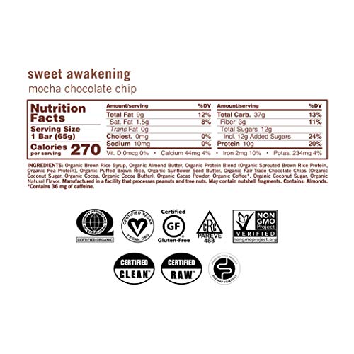 Gomacro Macrobar Organic Vegan Protein Bars - Mocha Chocolate Ch