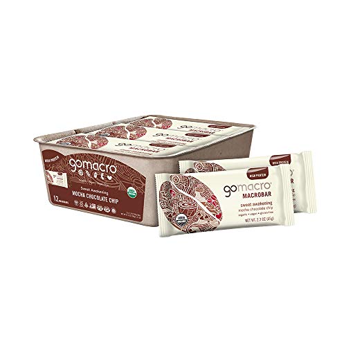 Gomacro Macrobar Organic Vegan Protein Bars - Mocha Chocolate Ch