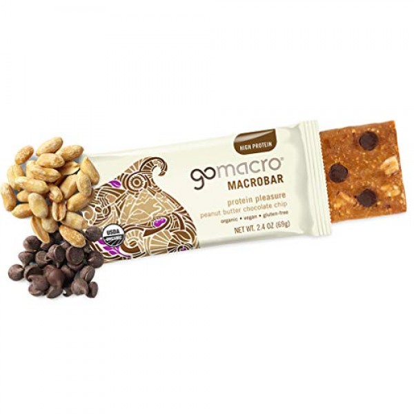 Gomacro Macrobar Organic Vegan Protein Bars - Peanut Butter Choc