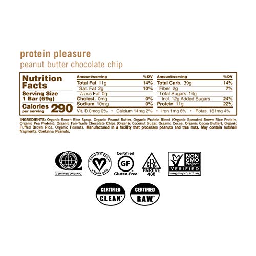 Gomacro Macrobar Organic Vegan Protein Bars - Peanut Butter Choc