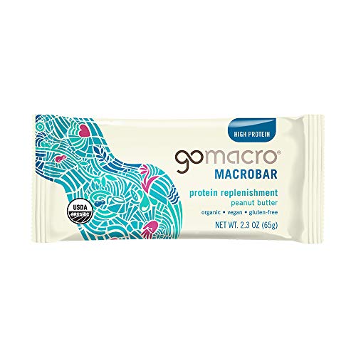 Gomacro Macrobar Organic Vegan Protein Bars, Peanut Butter, 2.3