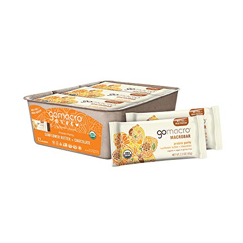 Gomacro Macrobar Organic Vegan Protein Bars Sunflower Butter + C