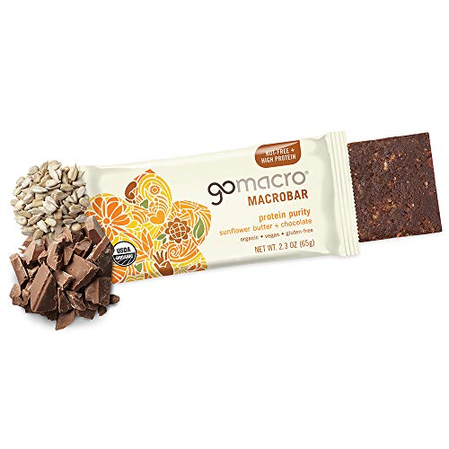 Gomacro Macrobar Organic Vegan Protein Bars Sunflower Butter + C