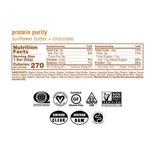 Gomacro Macrobar Organic Vegan Protein Bars Sunflower Butter + C