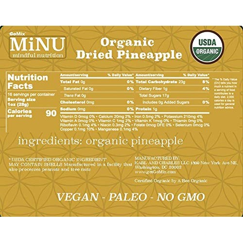 Gomix Minu Dried Fruit 1 Lb Organic Dried Pineapple
