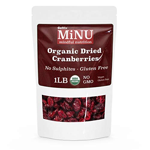 Minu Organic Cranberries 16 Oz 1 Lb Minu Mindful Nutrition, No