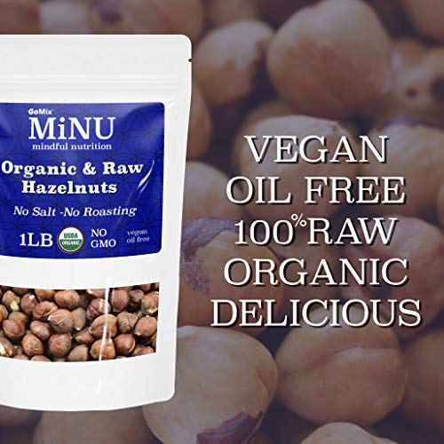 Minu Raw Organic Hazelnuts, #1 Keto Paleo Snack, 16 Oz 1 Lb, M