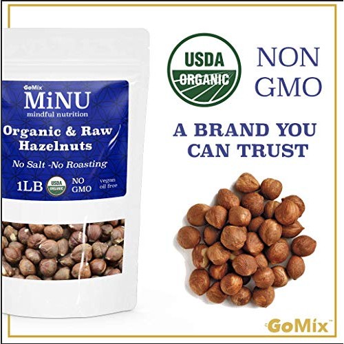 Minu Raw Organic Hazelnuts, #1 Keto Paleo Snack, 16 Oz 1 Lb, M