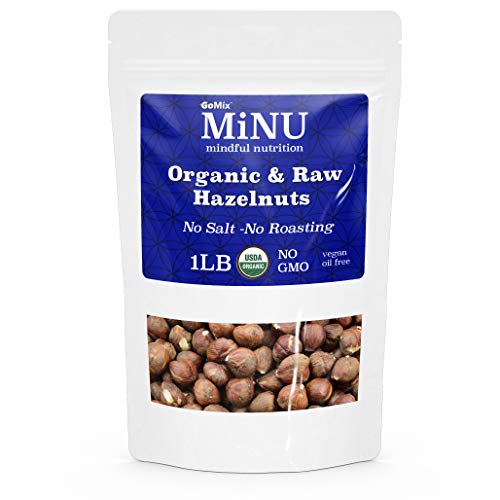 Minu Raw Organic Hazelnuts, #1 Keto Paleo Snack, 16 Oz 1 Lb, M