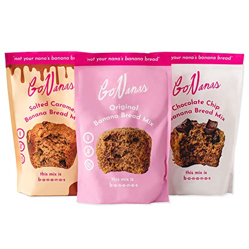 Gonanas Banana Bread Mix Variety Pack. Vegan, Gluten Free Health