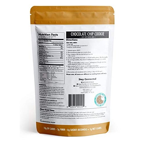 Good Dees Chocolate Chip Cookie Mix - Low Carb, Keto Friendly S