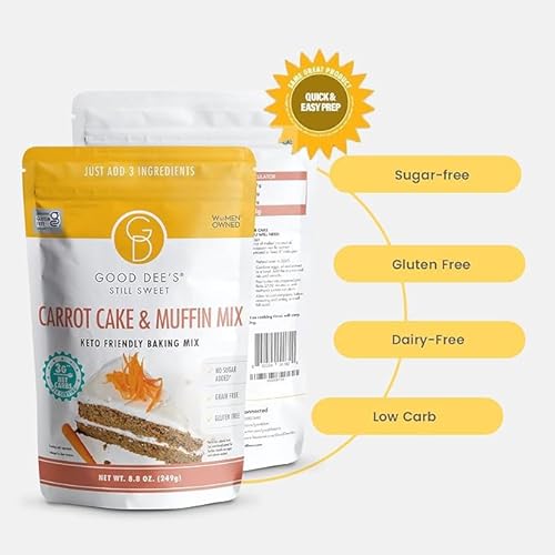 Good Dees Low Carb Baking Mix, Carrot Muffin & Cake Mix, Keto Ba...