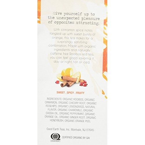 Organic Sweet &Amp; Spicy Herbal Caffeine Free Good Earth Teas 18 Te