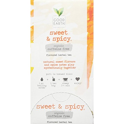 Organic Sweet &Amp; Spicy Herbal Caffeine Free Good Earth Teas 18 Te