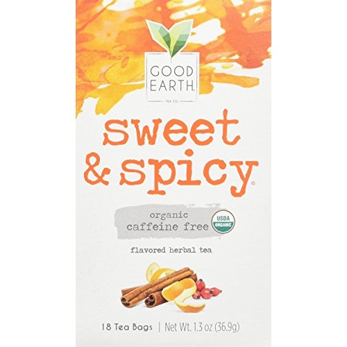 Organic Sweet &Amp; Spicy Herbal Caffeine Free Good Earth Teas 18 Te