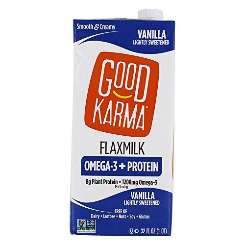 Good Karma Non Dairy Vanilla Flaxmilk 32 Oz Carton Vegan Prote