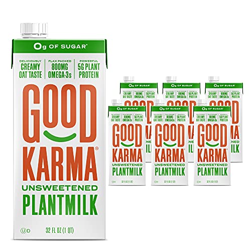 Good Karma Plantmilk, Unsweetened, Made With Oats, Flax &Amp; Peas,