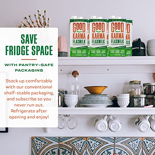 Good Karma Plant-Powered Flaxmilk, Unsweetened, 32 Oz. Carton P