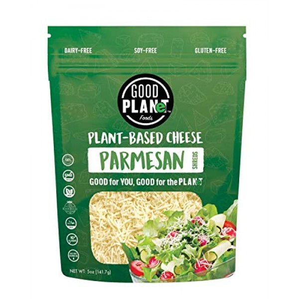 GOOD PLANeT Foods, Vegan, Plant-Based Parmesan Cheese Shreds, So...