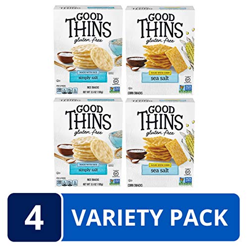 Good Thins Gluten Free Rice &Amp; Corn Crackers Variety Pack, 4 Boxes