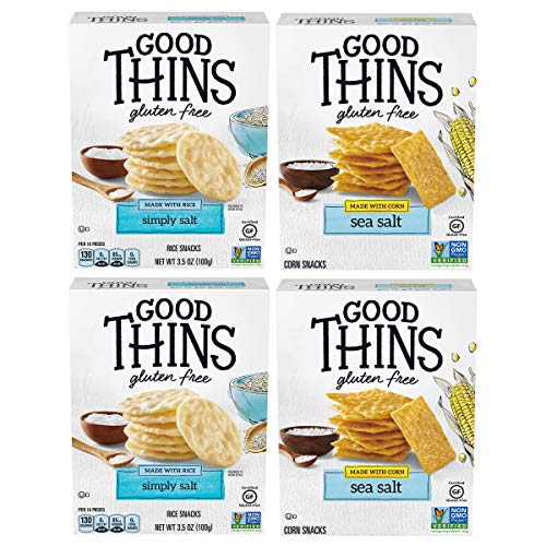 Good Thins Gluten Free Rice &Amp; Corn Crackers Variety Pack, 4 Boxes