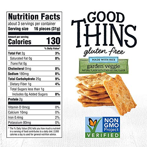 Good Thins Garden Veggie Rice Snacks Gluten Free Crackers, 6 - 3