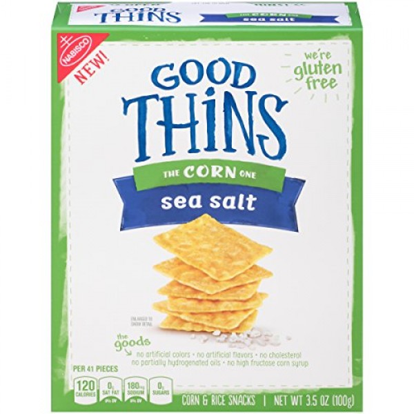 Good Thins Sea Salt Corn Snacks Gluten Free Crackers, 3.53 oz