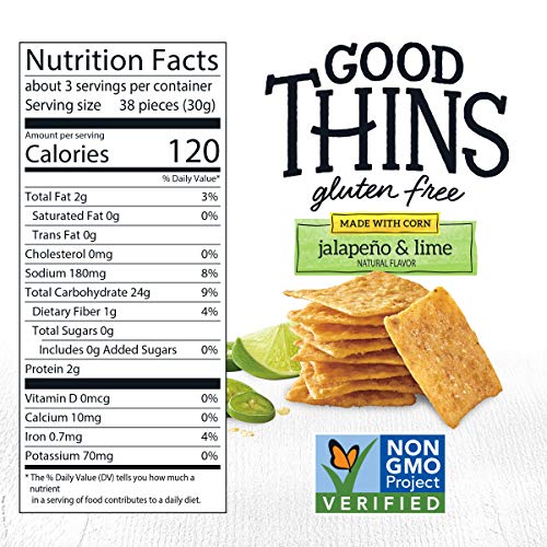 Good Thins Jalapeño &Amp; Lime Corn &Amp; Rice Snacks Gluten Free Cracke