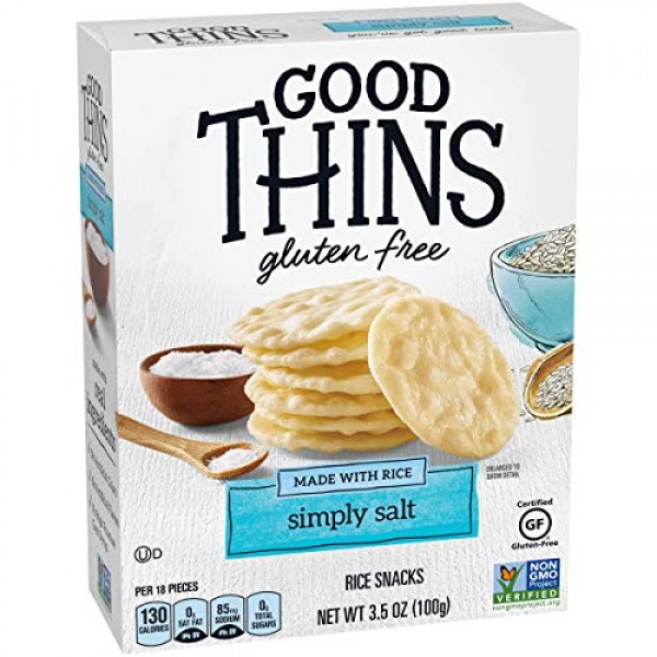 Good Thins Simply Salt Rice Snacks Gluten Free Crackers, 3.5 oz