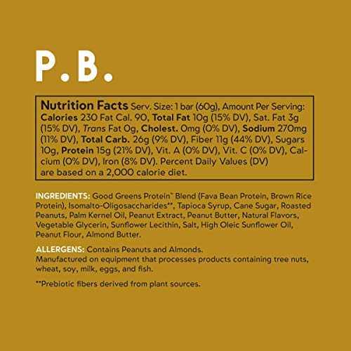 Good! Snacks Vegan Peanut Butter Protein Bar | Gluten-Free, Plan