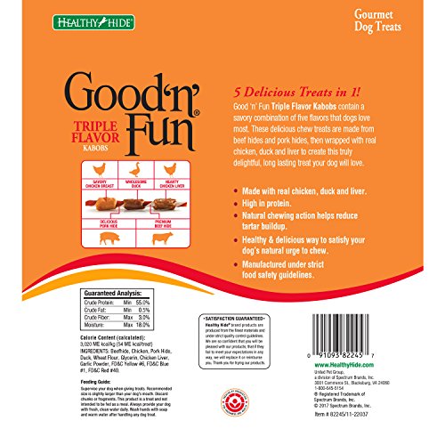 Goodnfun Triple Flavored Rawhide Kabobs For Dogs, 12 Oz