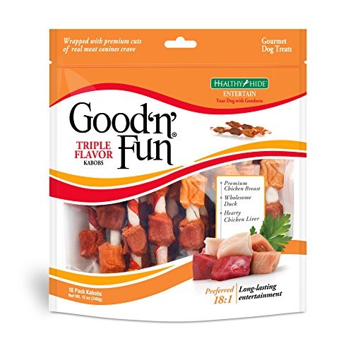 Goodnfun Triple Flavored Rawhide Kabobs For Dogs, 12 Oz