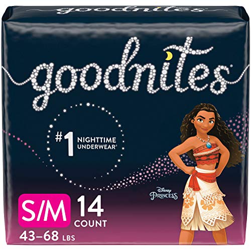 Goodnites Nighttime Bedwetting Underwear, Girls S/M 43-68 Lb.