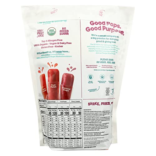 Goodpop Organic Freezer Pops No Sugar Added Variety 24 Count - 1