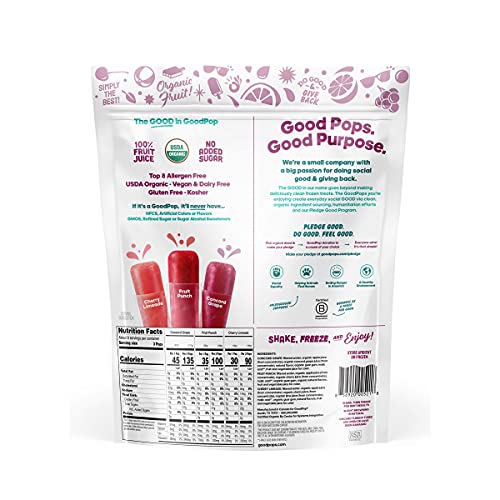Goodpop Organic Freezer Pops No Sugar Added Variety 24 Count - 1