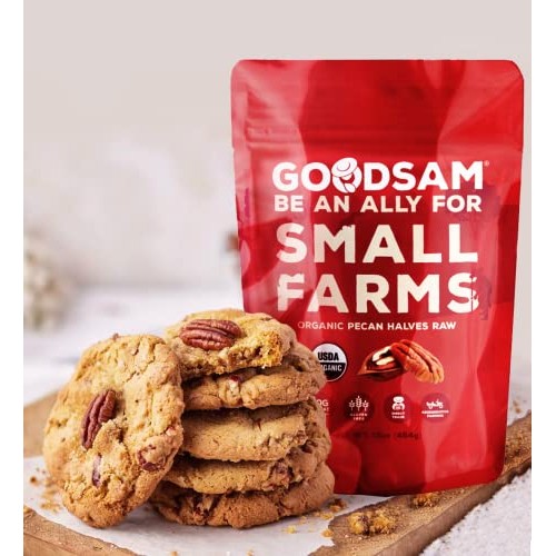 GoodSAM Organic Raw Pecan Halves, Non-GMO, Direct trade, Vegan, ...