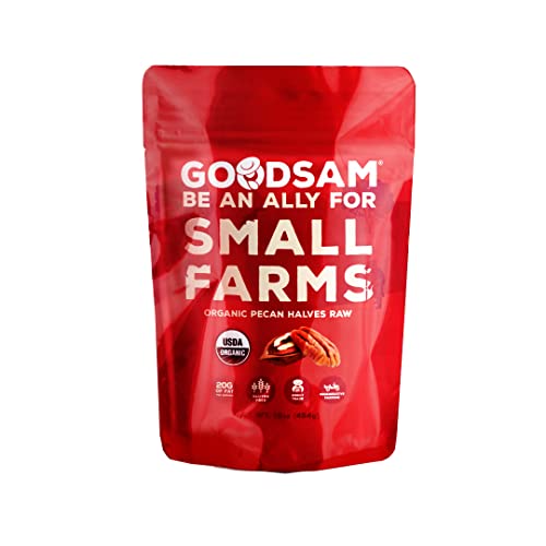 GoodSAM Organic Raw Pecan Halves, Non-GMO, Direct trade, Vegan, ...