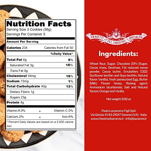 CHIOSTRO Cantuccini Chocolate Chip Biscotti - Biscotti Italian C...