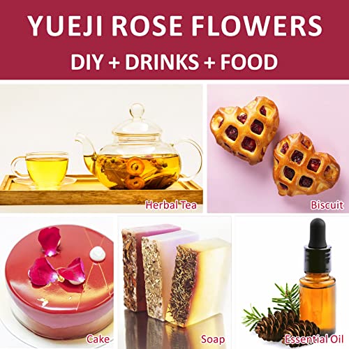 Goofoo Yueji Edible Dried Rose Buds, Whole Roses Loose Leaf, Pre...