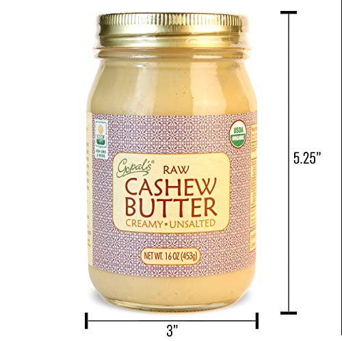 Gopals Organic Raw Cashew Butter | Usda Organic And Gluten-Free