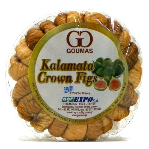 Goumas Naturally Sun Dried Greek Kalamata Crown Figs, 14 Oz