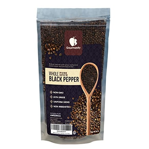 Gourmanity 1Lb Whole Black Pepper, Black Peppercorns For Grinder