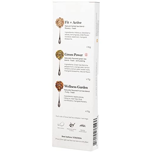 Gourmanity Tea Sampler Gift Set | Energy Tea Mix | Novelty Loose