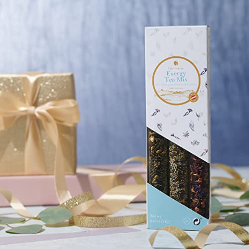 Gourmanity Tea Sampler Gift Set | Energy Tea Mix | Novelty Loose