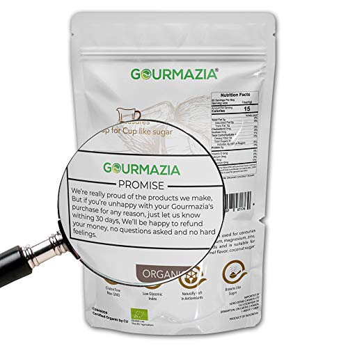 Gourmazia Coconut Sugar Organic Raw Unrefined Granulated Brown S